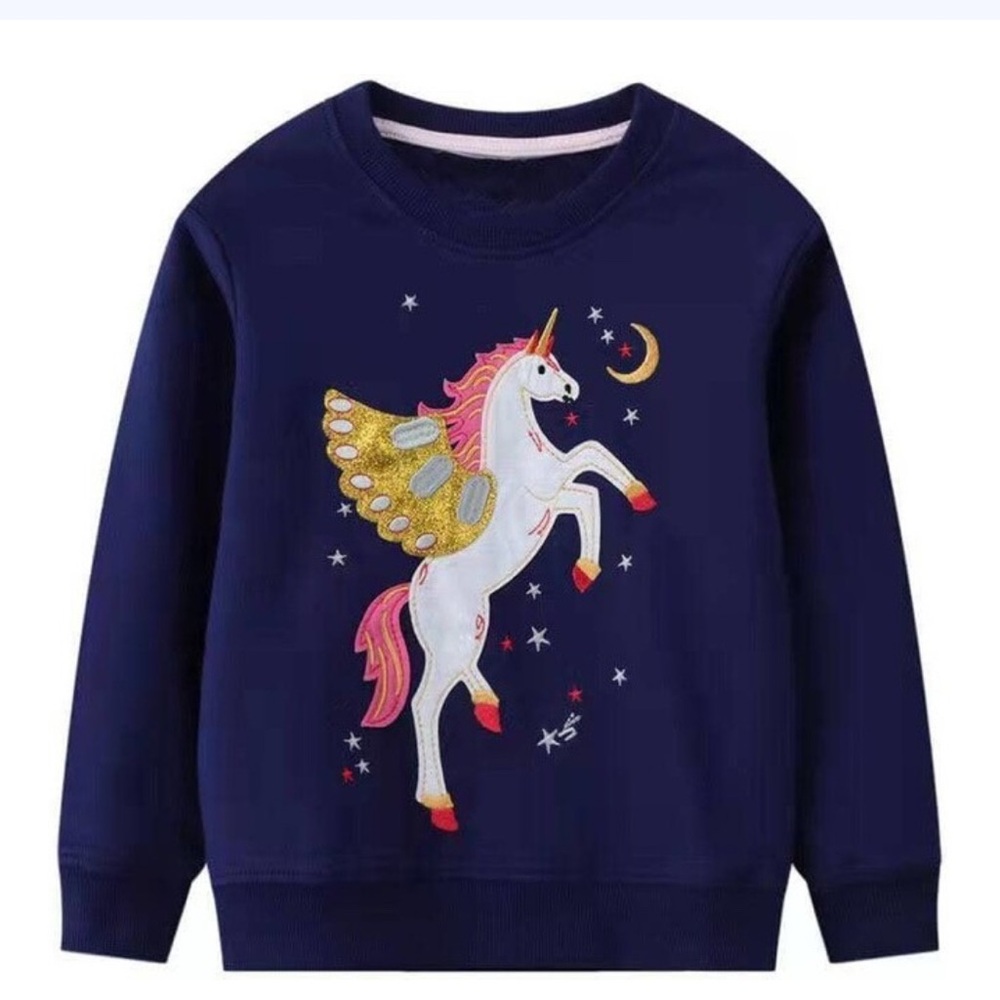 LOLA + THE BOYS Perfect Pegasus Sweatshirt in Navy